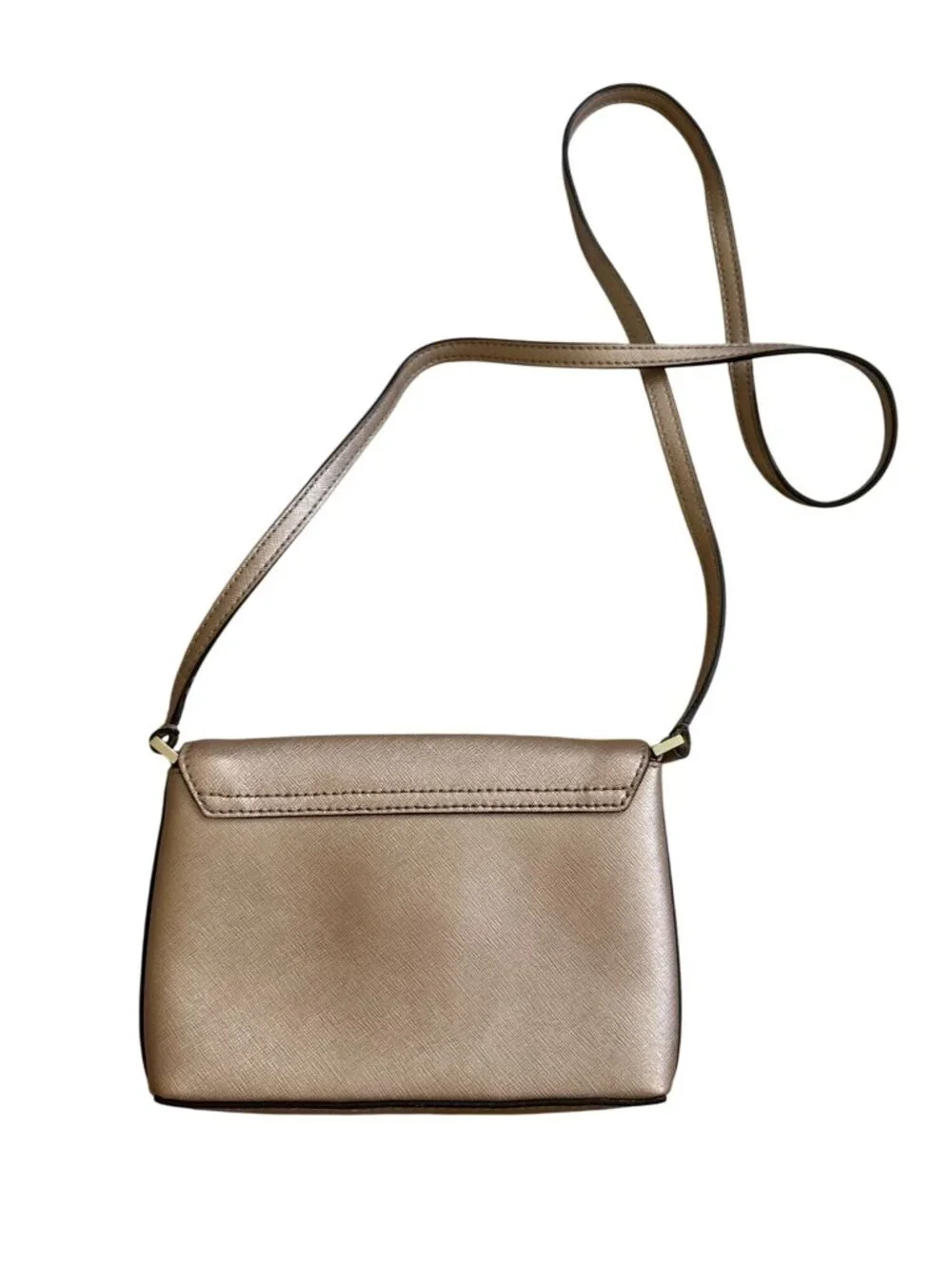 KATE SPADE Rose Gold Saffiano Leather Crossbody Bag
